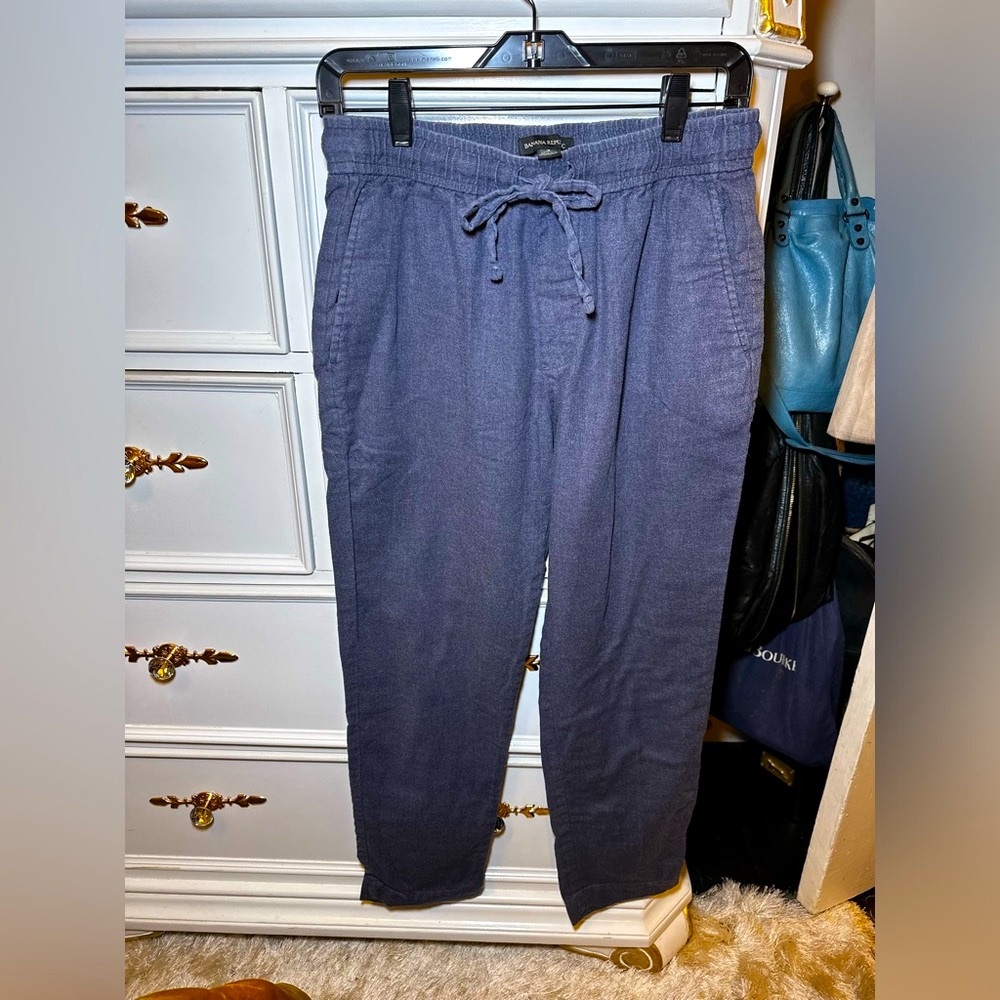 Men’s Banana Republic Dark Blue Poplin Cotton Lounge Pajama Pants, Size Small.